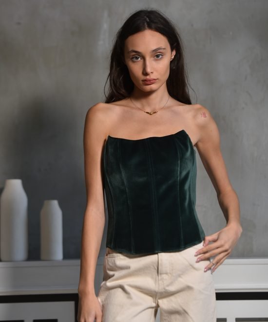 MARIKONE velvet green corset