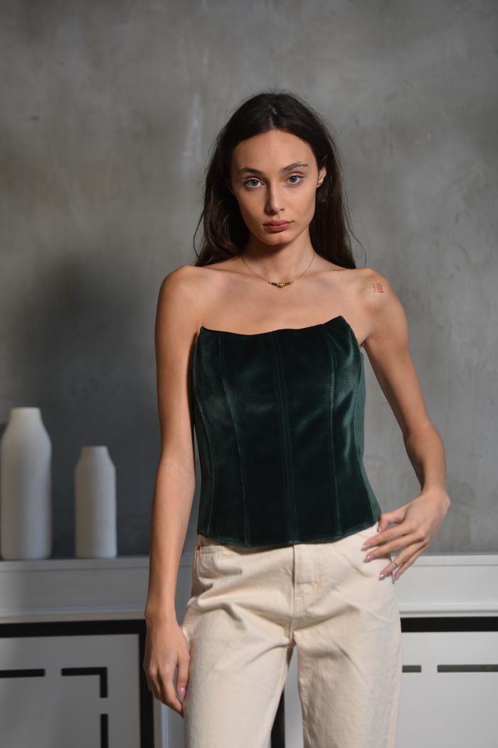 MARIKONE velvet green corset