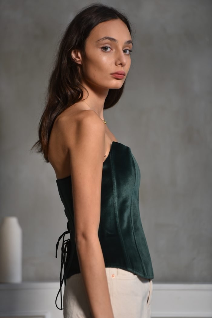 MARIKONE velvet green corset - Image 2
