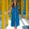 COMODE Blue dress with buttons