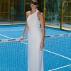 COMODE white plain dress with bow