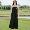 COMODE Black dress with white trim