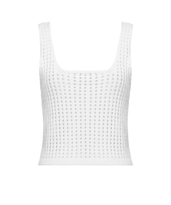 White Summer Knit Top