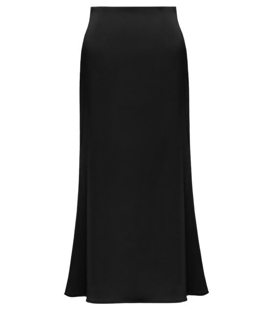 COMODE Black Silk Skirt