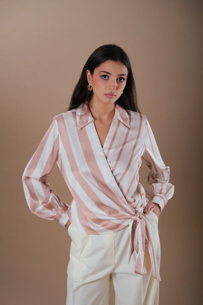 COMODE Striped Silk Shirt