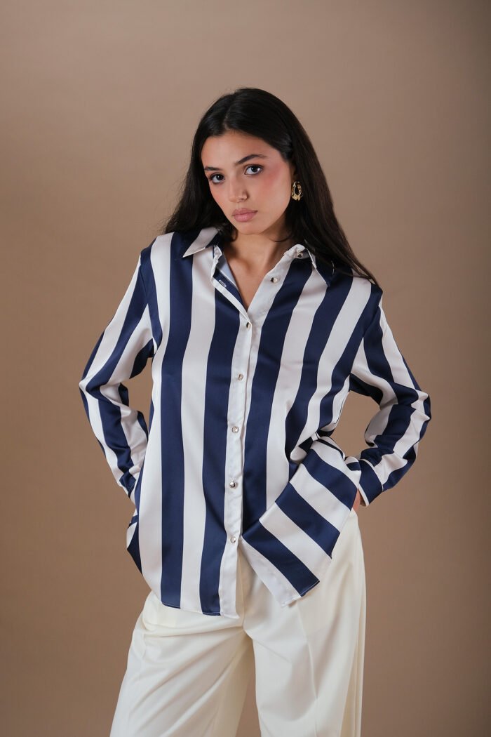 COMODE Striped Silk Shirt