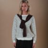 COMODE Dark Brown Striped Sweater