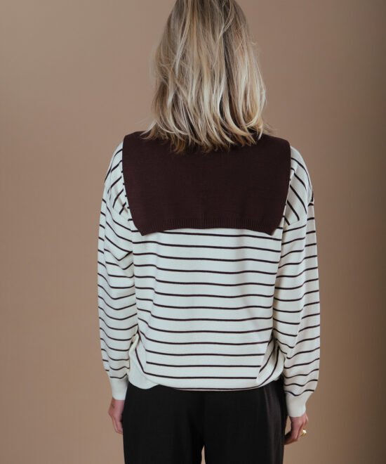 Alternative view of COMODE Dark Brown Striped Sweater