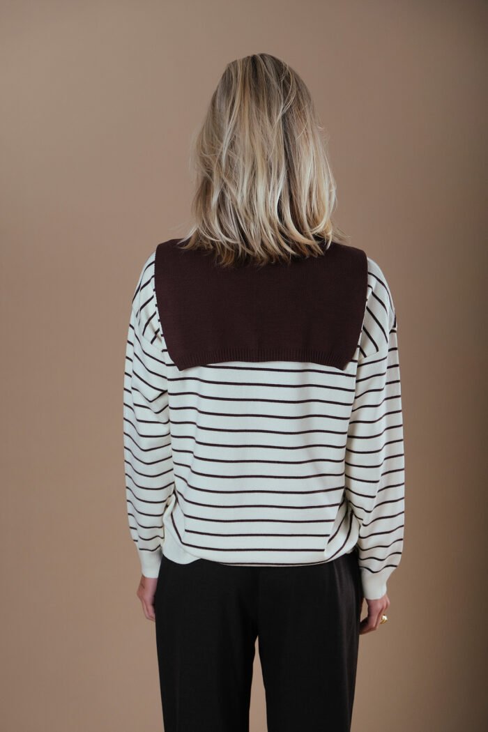 COMODE Dark Brown Striped Sweater - Image 2
