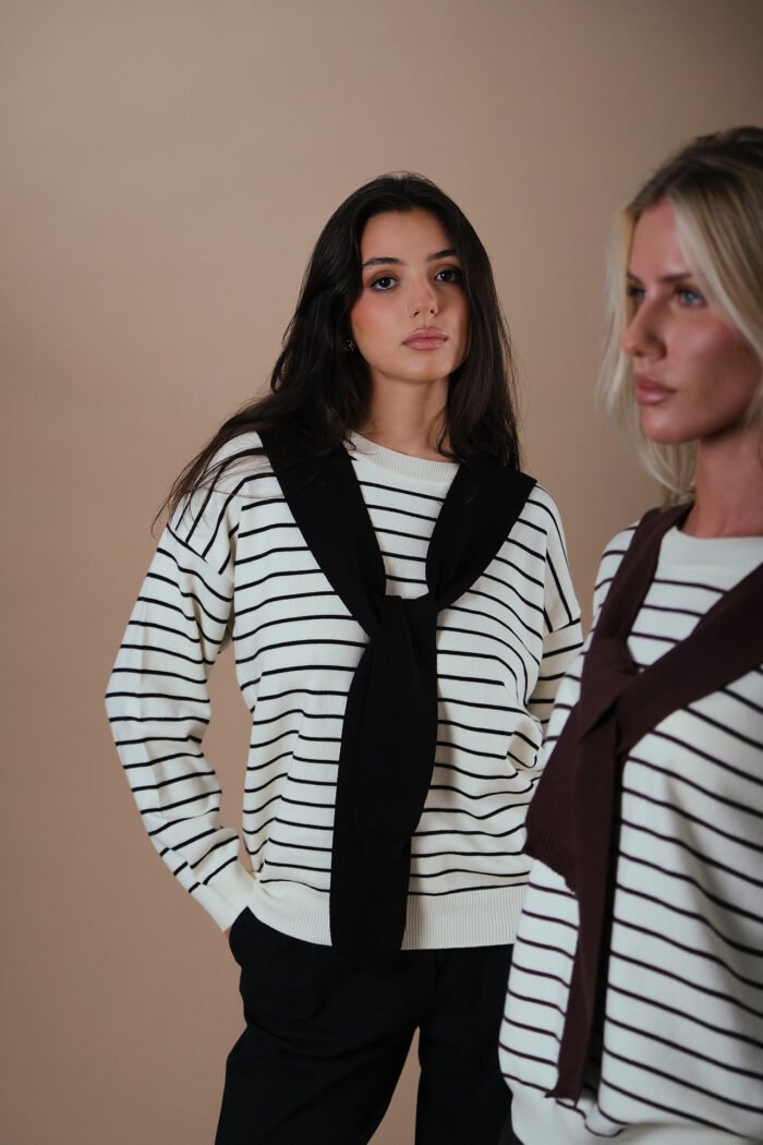 COMODE Black Striped Sweater - Image 4