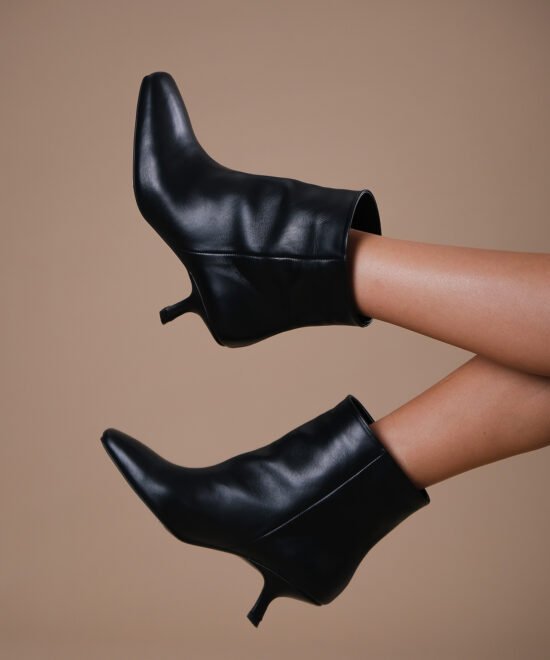 Alternative view of PERE Black Leather Ankle Boots