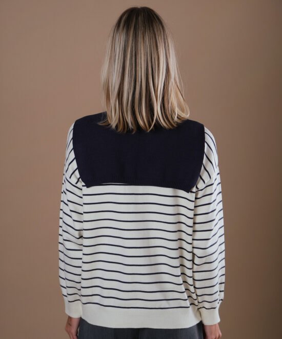 Alternative view of COMODE Navy Blue Striped Sweater