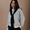 COMODE Black Striped Sweater
