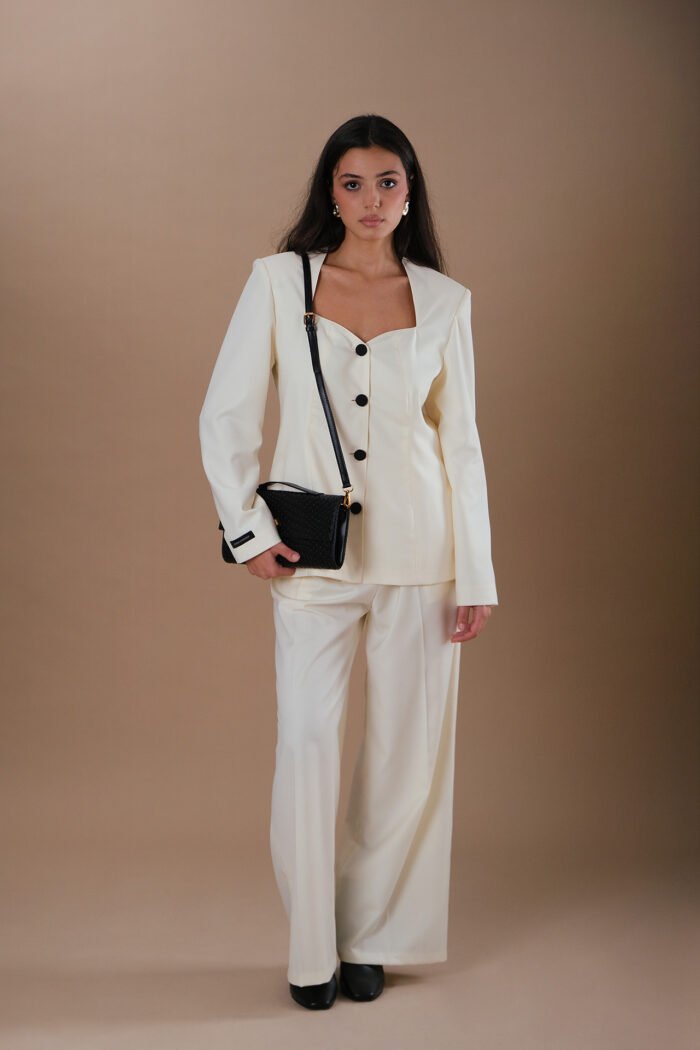 COMODE X KVARIANI Classic Butter yellow Blazer - Image 3