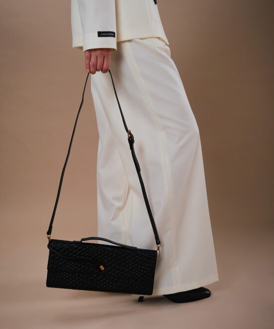 Alternative view of COMODE Black Woven Clutch