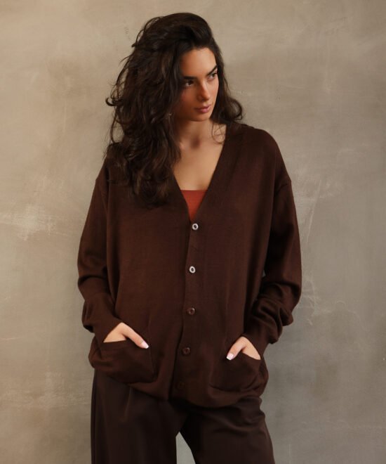 Alternative view of COMODE Brown cardigan