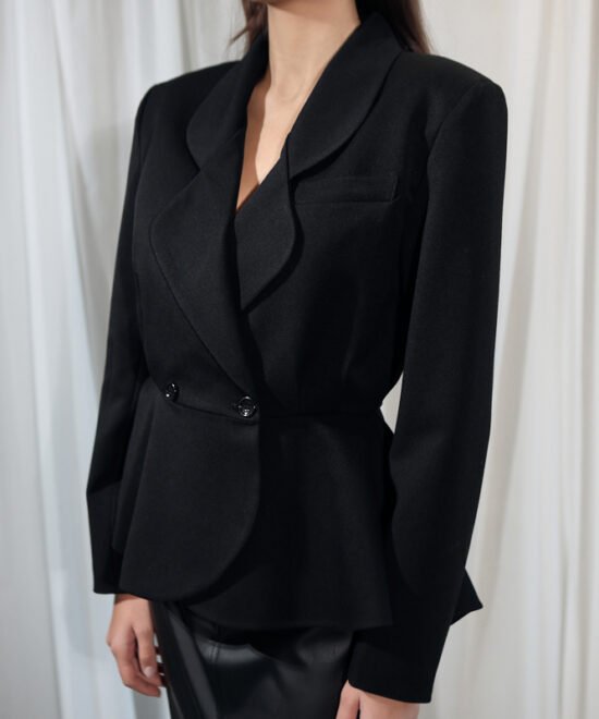 Alternative view of COMODE Peacock Black Blazer