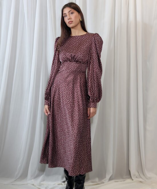 Alternative view of COMODE Nina Brown Polka-dot Dress