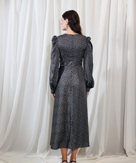 Alternative view of COMODE Nina Black Polka-dot Dress