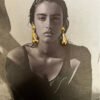 NOIR Golden drop earrings