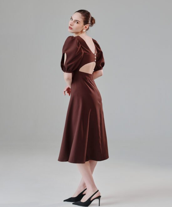 Alternative view of COMODE Lenor Brown Dress