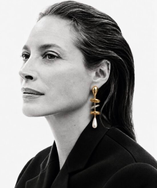Alternative view of NOIR Pearl Bell Earrings
