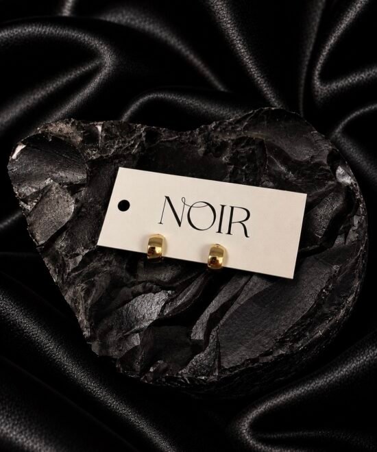 NOIR Tiny Gold Earrings