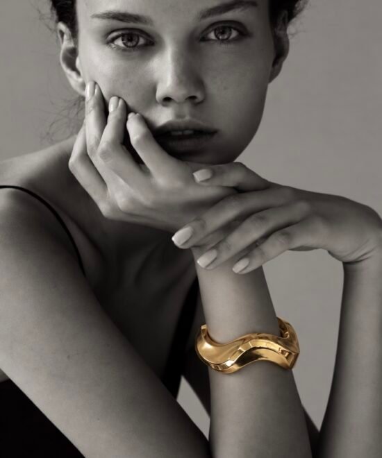 Alternative view of “Wave” Gold Bracelet