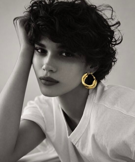 Alternative view of NOIR Gold Hoop Earrings