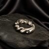 NOIR Silver Spiral Bracelet