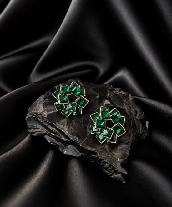 NOIR Green “Bloom” earrings