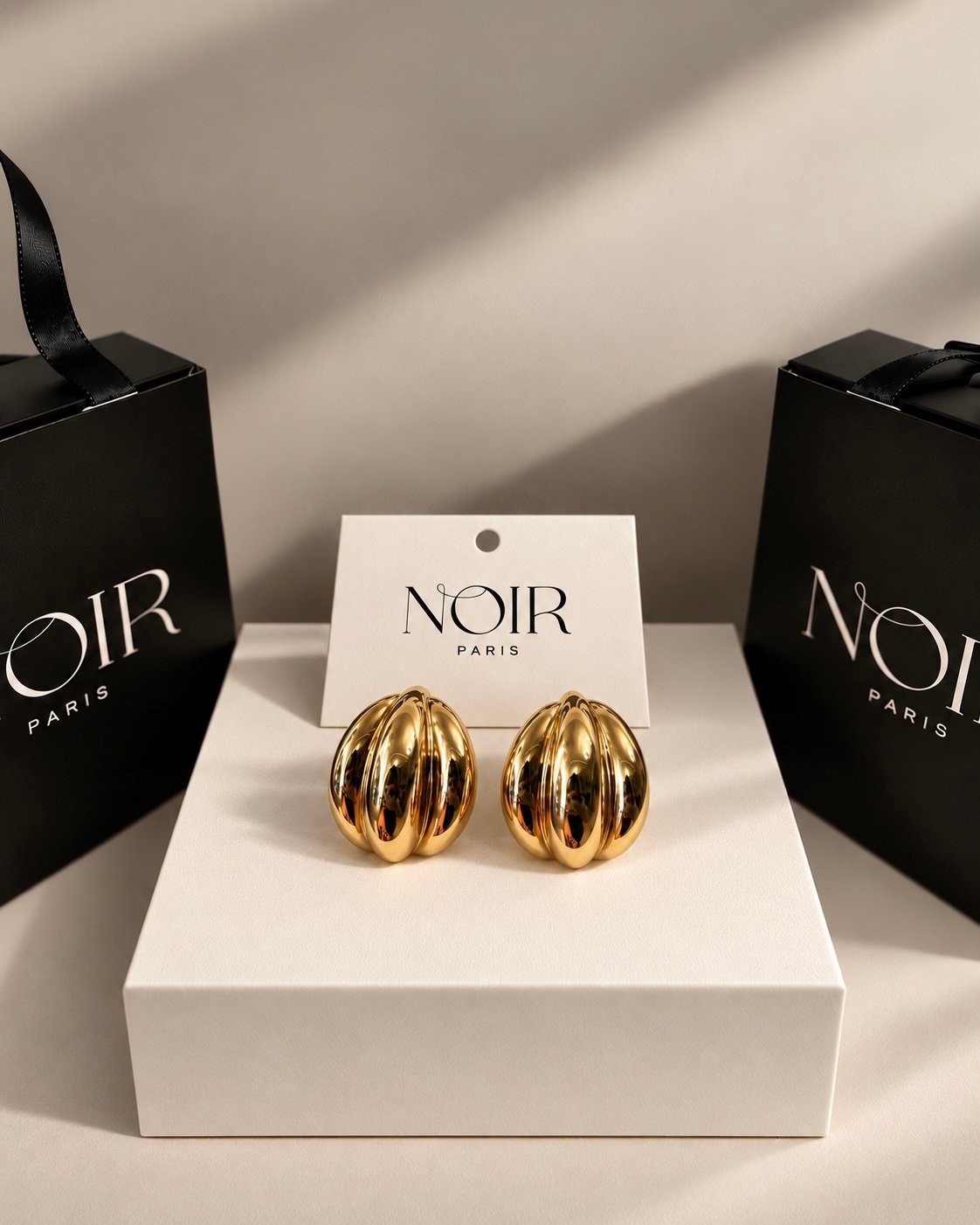 NOIR Gold Earrings - Image 3
