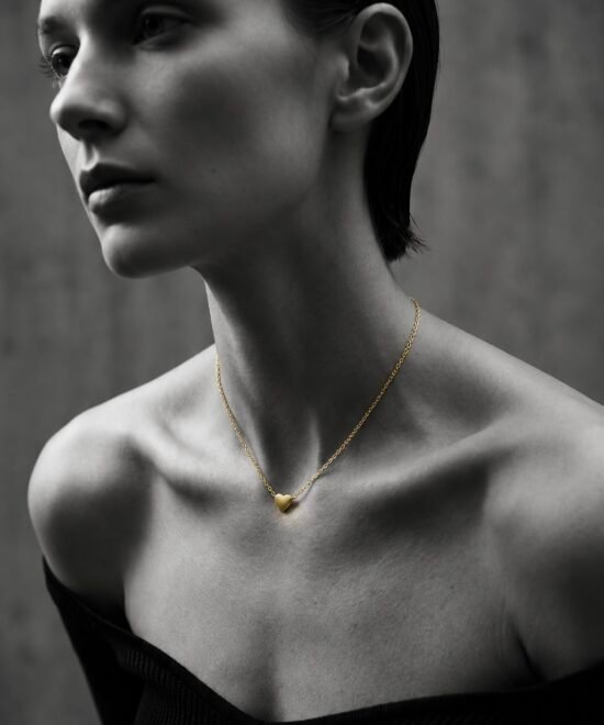 Alternative view of NOIR Gold Heart Necklace