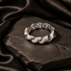NOIR Silver Matte Spiral Bracelet