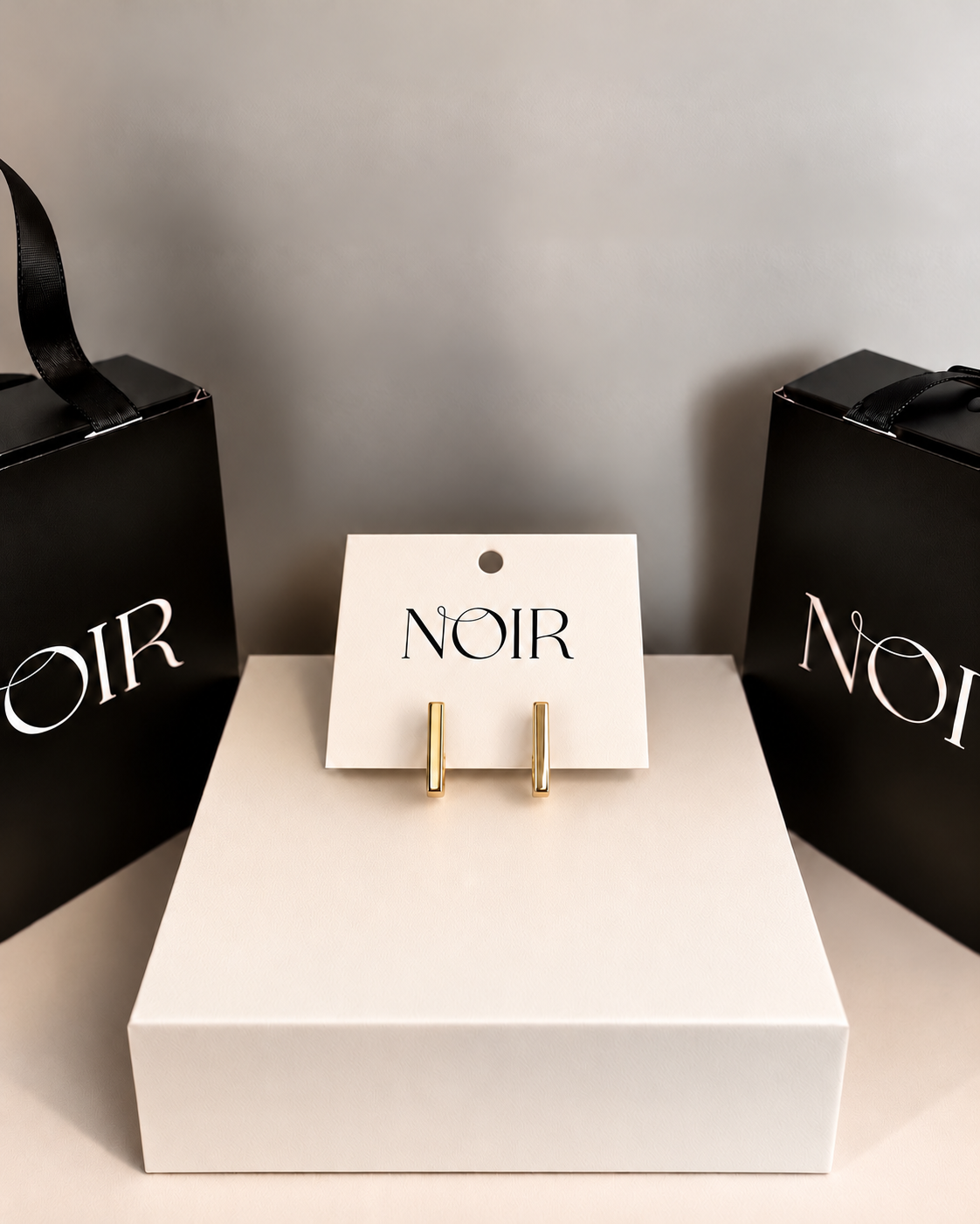 NOIR Mini Gold Slim Earrings - Image 3