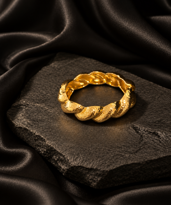 NOIR Gold Matte Spiral Bracelet
