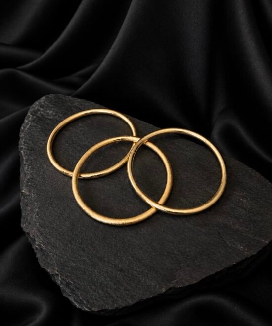 NOIR Gold Matte Bangle Set (3)