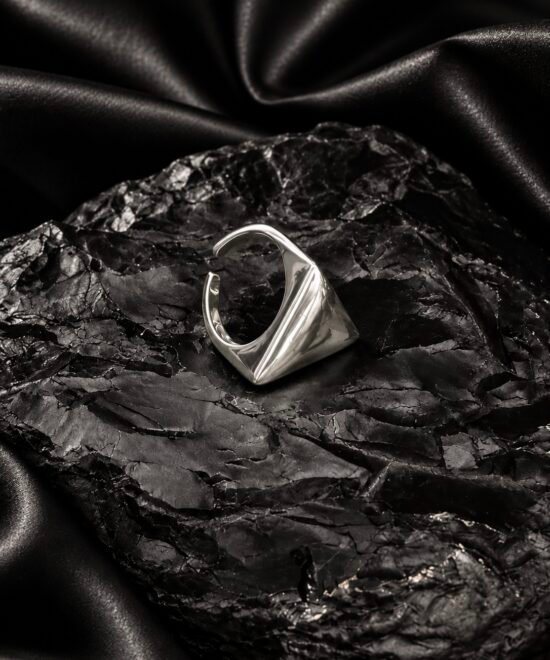 NOIR Silver Triangle Ring