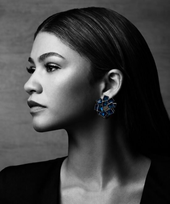 Alternative view of NOIR Blue “Bloom” earrings