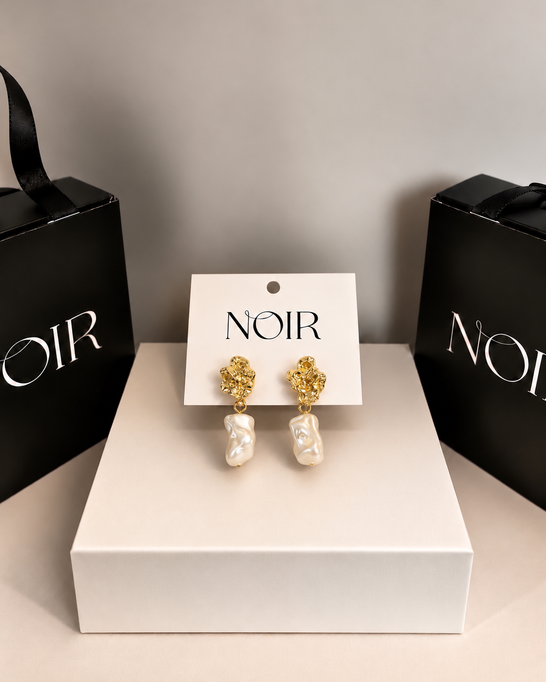 NOIR Gold Gabrielle Earrings - Image 3