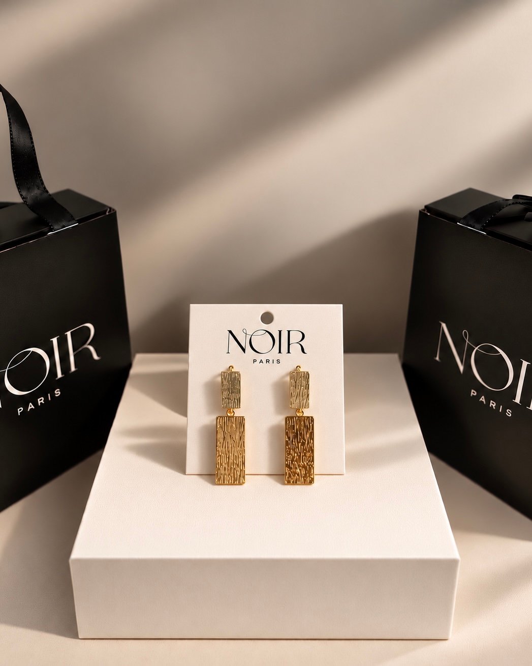 NOIR Gold Mini Geo Chic Earrings - Image 3
