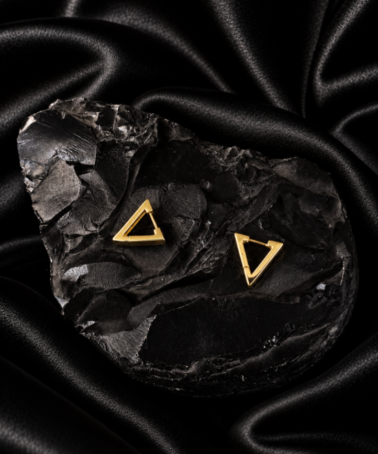 NOIR Classic Gold Triangle Earrings