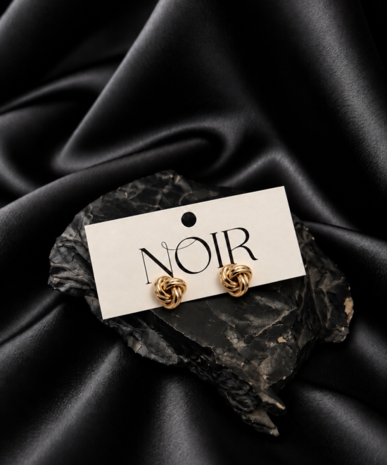 NOIR Gold Knot Earrings