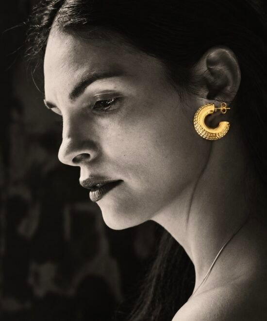 Alternative view of NOIR Gold Hoop Earrings