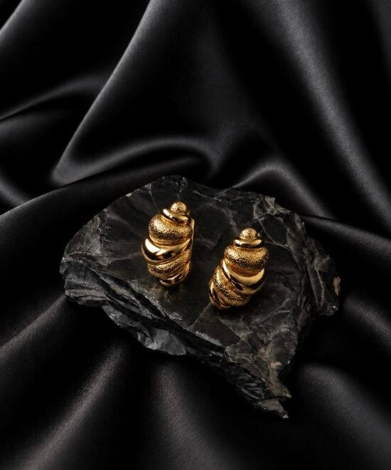 NOIR Gold "Croasant" Earrings