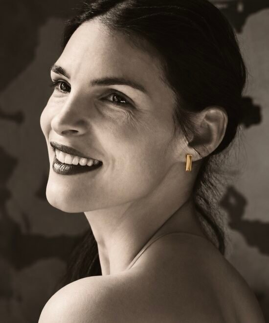 Alternative view of NOIR Mini Gold Earrings