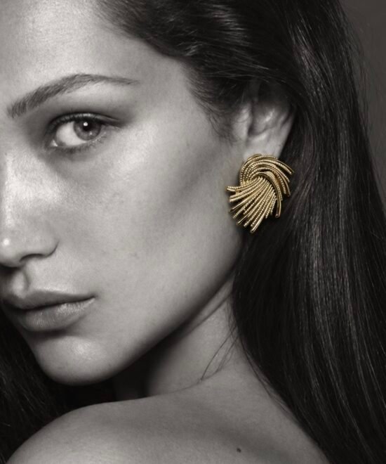 Alternative view of NOIR Gold "Wave" Earrings