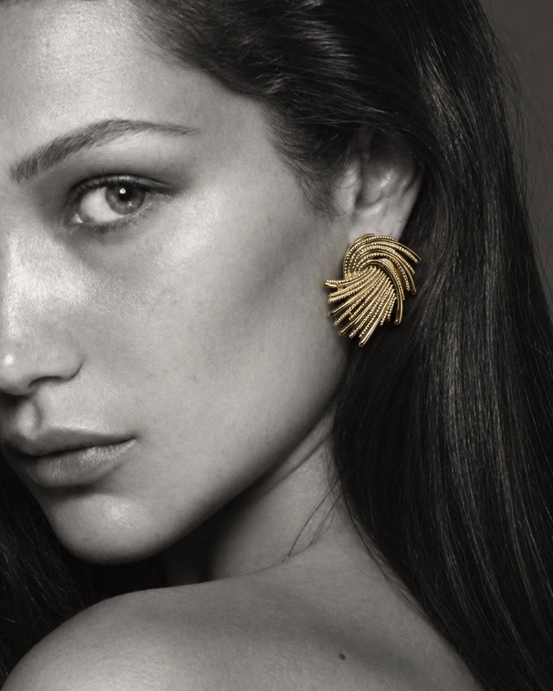 NOIR Gold "Wave" Earrings - Image 2