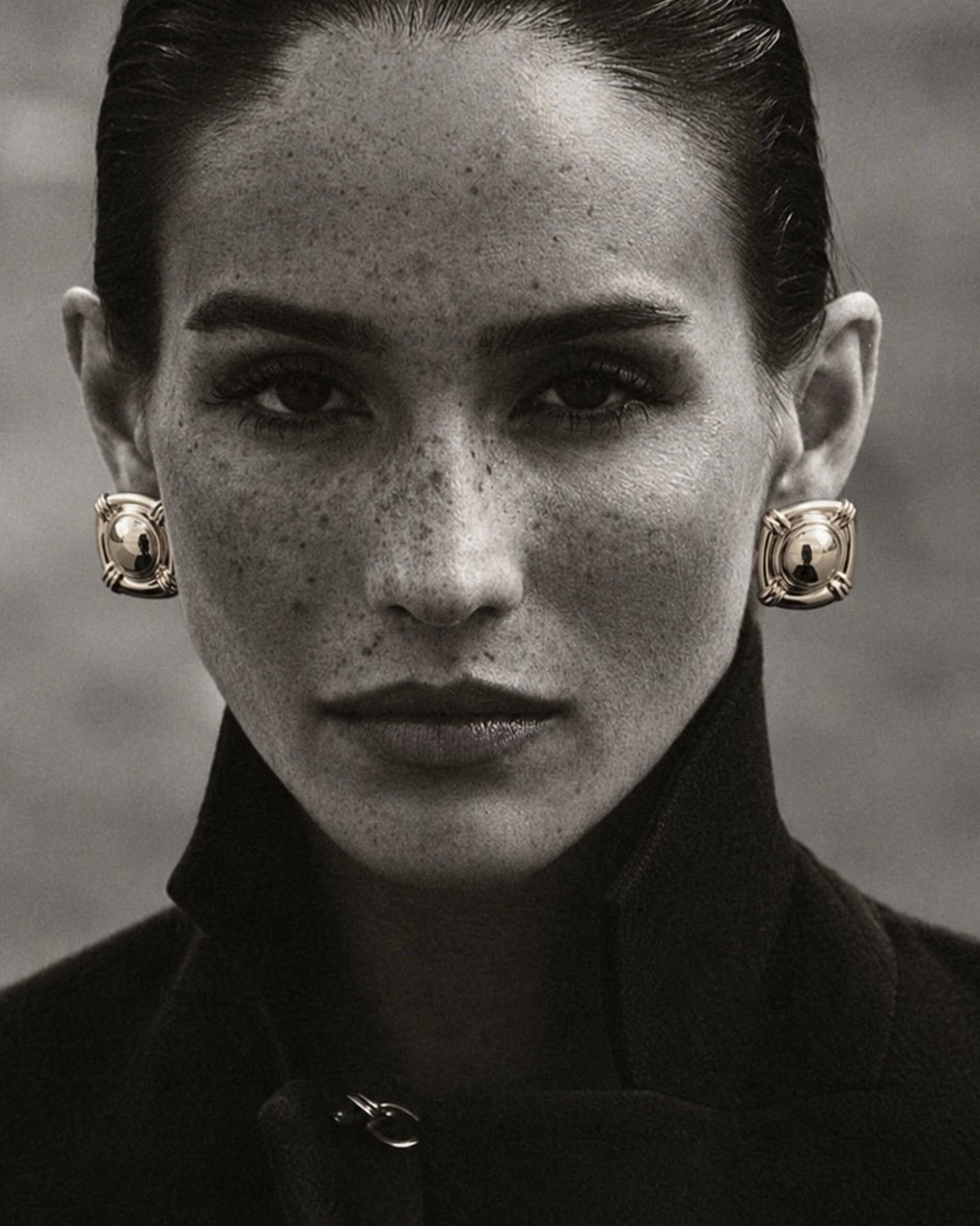 NOIR Silver Stud Earring - Image 2