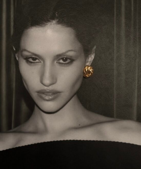 Alternative view of NOIR Gold Knot Earrings